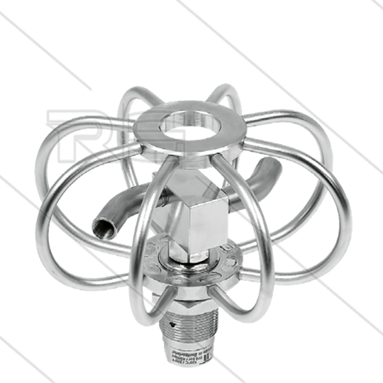TYR-2f - Buizenreiniger - Ø300mm - RVS - 275 Bar - max 120°C - 2 vaste rotorarmen - aansluiting: 3/8