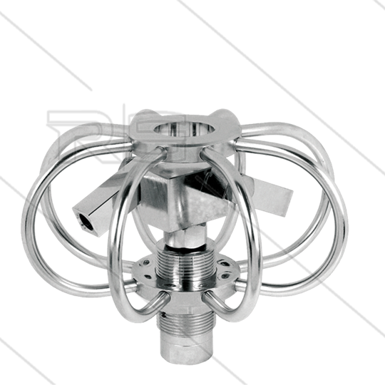 TYR-2s - Buizenreiniger - Ø75mm - RVS - 275 Bar - max 120°C - 2 verstelbare rotorarmen - nozzles