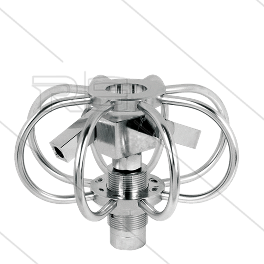 TYR-3s - Buizenreiniger - Ø75mm - RVS - 275 Bar - max 120°C - 2 verstelbare rotorarmen - nozzles