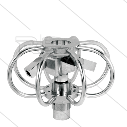 TYR-3s - Buizenreiniger - Ø75mm - RVS - 275 Bar - max 120°C - 2 verstelbare rotorarmen - nozzles