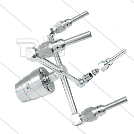 Spider waskop - 4 x verlengde nozzlestabilisator t.b.v. EG nozzle - exclusief EG nozzles  - 170 Bar