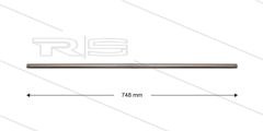 Lans - L=748mm - recht - RVS - 2 x 1/2&quot;bu