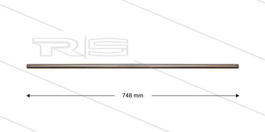 Lans - L=748mm - recht - RVS - 2 x 1/2&quot;bu