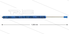 S3-350 - lans - L=1200mm - recht - RVS - blauw - open isolatie 2 x L=360mm - 350 Bar - max 160°C