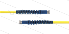 Carwash Titan-Slide slang geel 1/4&quot; - 3,5m - 2x 3/8&quot;W - 2x SKB blauw - 300 Bar