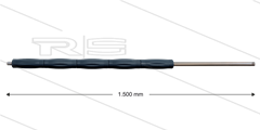 RP007 lans - L=1500mm - recht - staal verzinkt - isolatie L=500mm - 400 Bar - max 80°C - 2 x 1/4&quot; bu