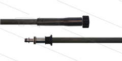 HD-slang zwart 1/4&quot; - 1SC - 10m - M22x1,5 W vlak x Ø11mm RVS pistoolnippel met lager + Kraagstuk