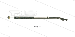 ST85 - flexibele lans - L=1060mm - staal verzinkt - 210 Bar - max 150°C - 2 x 1/4&quot; bi