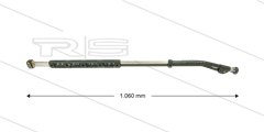 ST85 - flexibele lans - L=1060mm - RVS - 210 Bar - max 150°C - 2 x 1/4&quot; bi