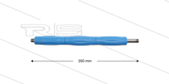 RP002 lans - L=350mm - recht - RVS - blauw - isolatie L=285mm - 500 Bar - max 80°C - 2 x 1/4&quot; bu