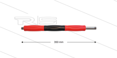 RP50 lans - L=350mm - recht - RVS - isolatie L=295mm - rood/zwart - 500 Bar - max 80°C - 2x 1/4&quot; bu