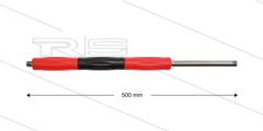 RP50 lans - L=500mm - recht - RVS - isolatie L=295mm - rood/zwart - 500 Bar - max 80°C - 2x 1/4&quot; bu