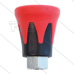 Nozzlebeschermer ST10 - RVS / kunststof - Rood/Zwart - 1/4&quot; bi