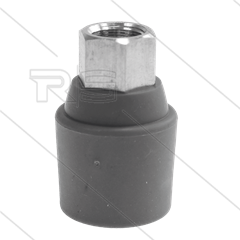 Nozzlehouder - RP10 - RVS - rubber - grijs - 1/4&quot; bi