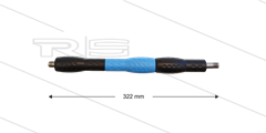 Iso88 lans - L=322mm - recht - RVS - draaibare isolatie L=300mm - zwart/blauw/zwart - max 80°C
