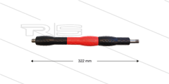 Iso88 lans - L=322mm - recht - RVS - draaibare isolatie L=300mm - zwart/rood/zwart - max 80°C