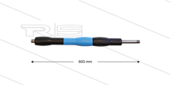 Iso88 lans - L=600mm - recht - RVS - draaibare isolatie L=300mm - zwart/blauw/zwart - max 80°C