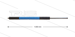 Iso77 lans - L=1000mm - recht - RVS - draaibare isolatie L=400mm - zwart/blauw/zwart - max 80°C