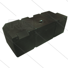 Tank - 115 liter - Kunststof - zwart - met vlakke bodem - 1 deksel  - LxBxH= 1000 x 400 x 340mm