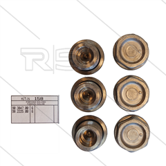 Kit 158 - Set kleppluggen + O-ring (6x) - vernikkeld - M24x1,5x17 - Serie 44 + 63 HTS