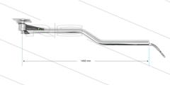 DKZF - Zwenkarm plafond - L=1450mm- Z-uitvoering met veer - aansluiting in 1/4&quot; bi x uit 1/4&quot; bu