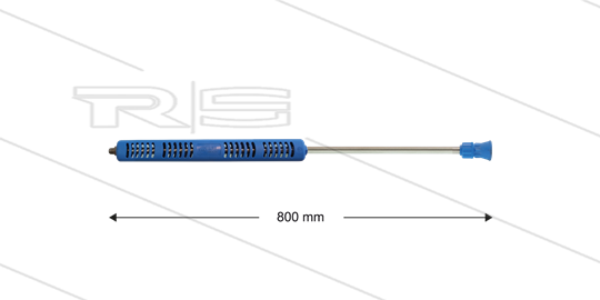 S3-350 - lans - L=800mm - recht - RVS - blauw - open isolatie L=360mm - 350 Bar - max 160°C