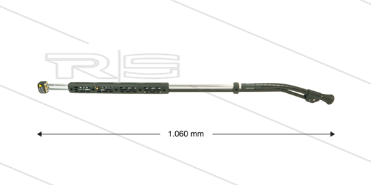 ST85 - flexibele lans - L=1060mm - staal verzinkt - 210 Bar - max 150°C - 2 x 1/4&quot; bi