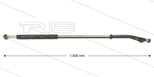 ST85 - flexibele lans - L=1500mm - RVS - 210 Bar - max 150°C - 2 x 1/4&quot; bi