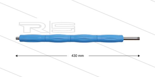 RP10 lans - L=430mm - recht - RVS - blauw - isolatie L=390mm - 400 Bar - max 80°C - 2 x 1/4&quot; bu