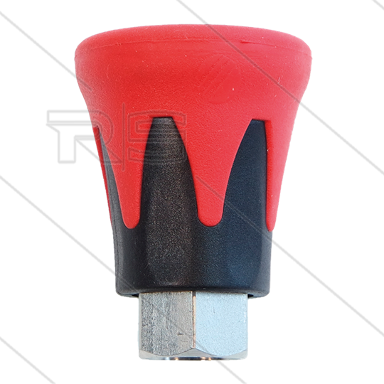Nozzlebeschermer ST10 - staal verzinkt / kunststof - Rood/Zwart - 1/4&quot; bi