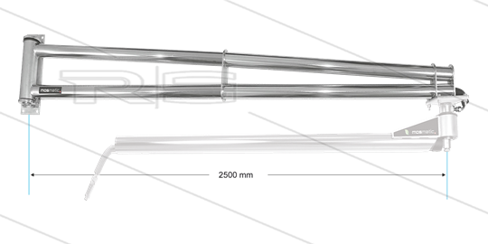 WSA - Zwenkarm verlenging wandmontage - L=2500mm - aansluiting in: 1/4&quot; bi x uit: M14x1,5 bu