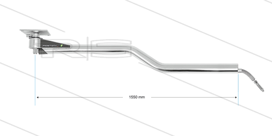 DKZ - Zwenkarm plafond - L=1550mm - Z-uitvoering - aansluiting in 1/4&quot; bi x uit 1/4&quot; bi