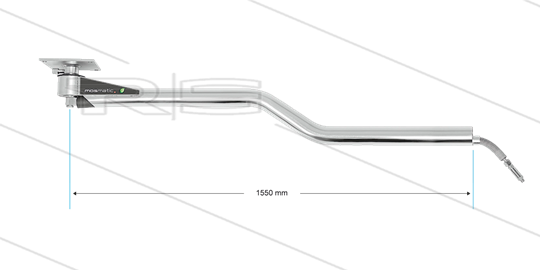 DKZF - Zwenkarm plafond - L=1550mm - Z-uitvoering met veer - aansluiting in 1/4&quot; bi x uit 1/4&quot; bu